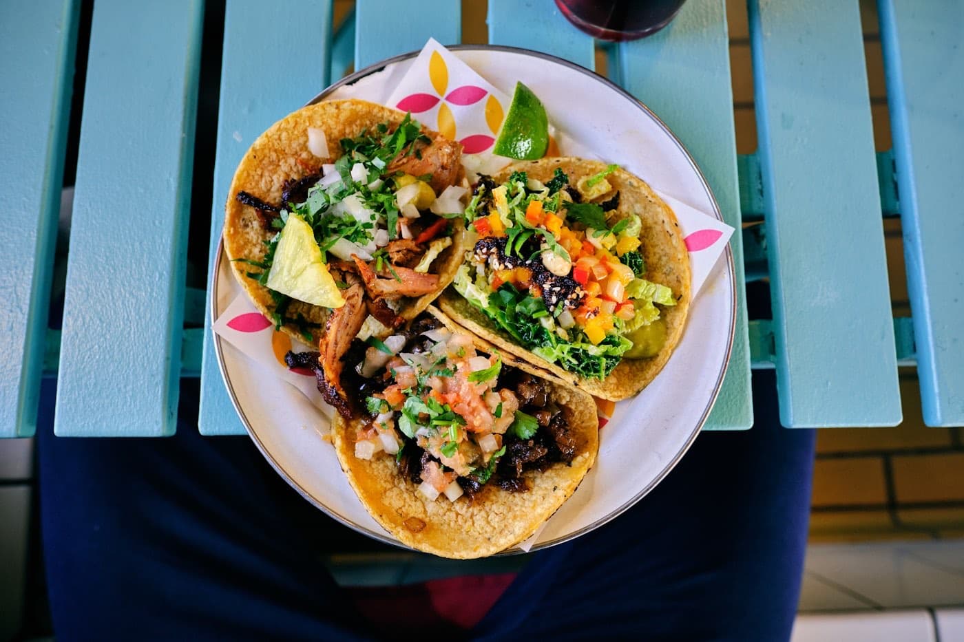 A plate of street tacos ready to go out